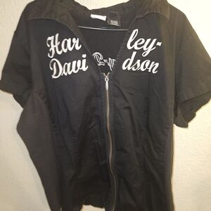 Harley-Davidson Black Zip-Up Top